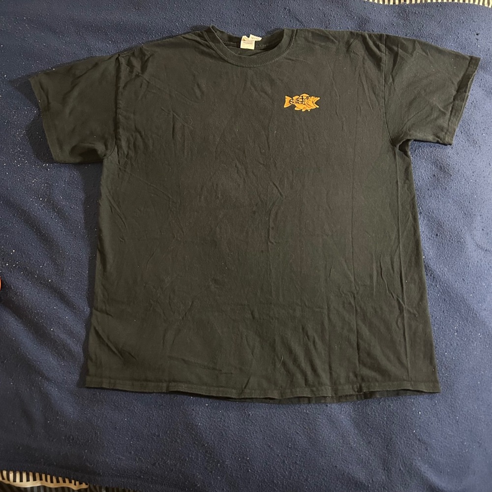 Gildan Recon Baits Calico Bass Fishing T-Shirt Mens XL Black Short Sleeve Tee